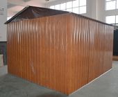 Wood Color Medium Galvanized Steel Metal Garden Shed , Modular Garden Shed Kits 10x8 ft