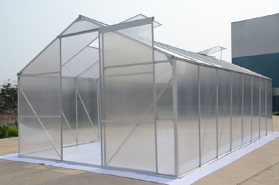 Aluminum Frame Polycarbonate Sheet Home Garden Greenhouse For Hydroponics Tomato / Vegetable