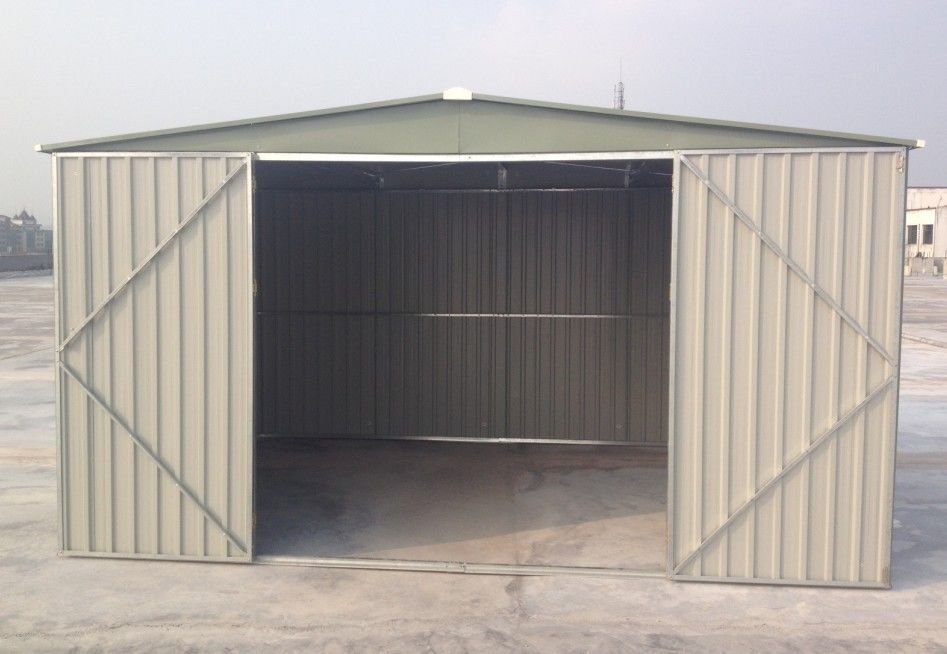 Prefab Modular Apex Metal Garden Shed 10x12 Ft For Industrial