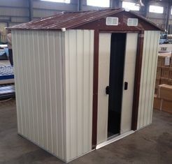 10x12' Prefab Apex Metal Garden Storage Shed With Sliding Door
