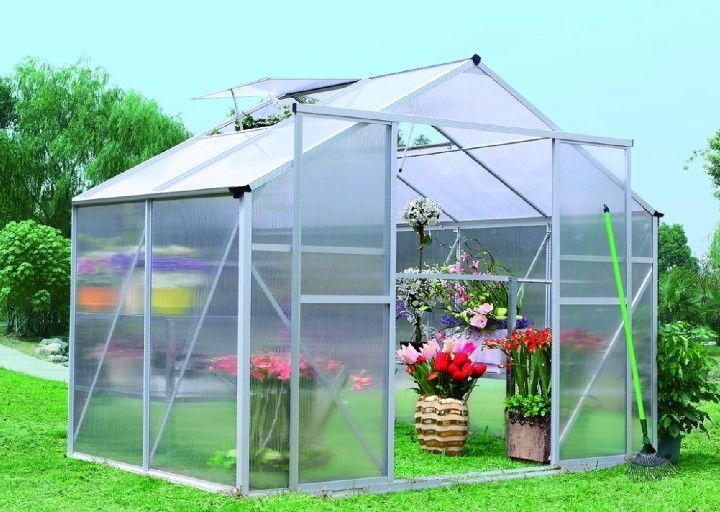 6x4 Mini Garden Greenhouse Kits , Sunor Polycarbonate UV 6x8 Small Hobby Greenhouses
