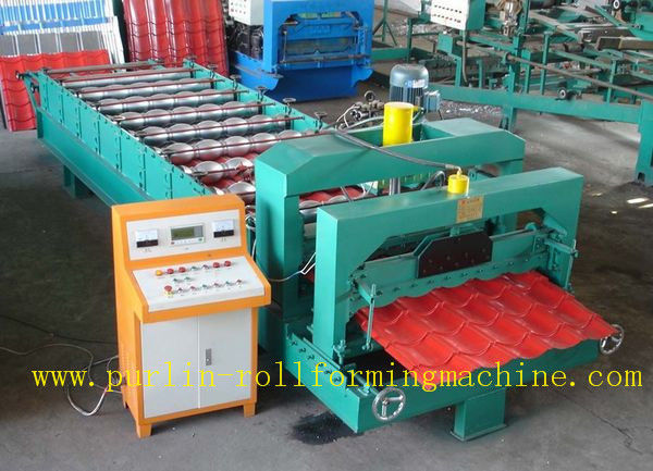 Hydraulic Glazed Tile Roll Forming Machine / Durable Rolling Form Equipment